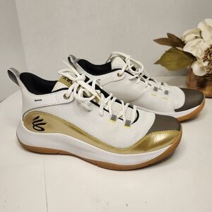 Unisex Under Armour Curry White Gold Basketball Shoes 3Z5 Sz: Men 9 Womens 10.5
